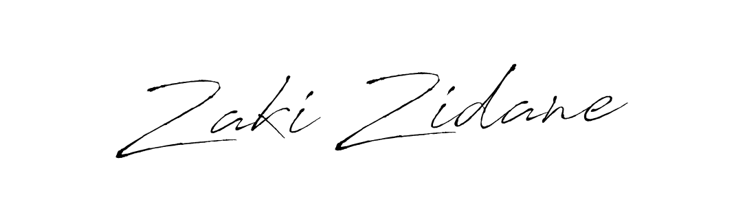 Make a beautiful signature design for name Zaki Zidane. With this signature (Antro_Vectra) style, you can create a handwritten signature for free. Zaki Zidane signature style 6 images and pictures png