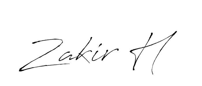 Zakir H stylish signature style. Best Handwritten Sign (Antro_Vectra) for my name. Handwritten Signature Collection Ideas for my name Zakir H. Zakir H signature style 6 images and pictures png