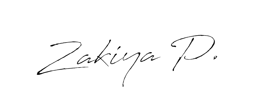 How to make Zakiya P. signature? Antro_Vectra is a professional autograph style. Create handwritten signature for Zakiya P. name. Zakiya P. signature style 6 images and pictures png