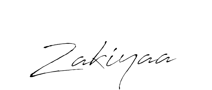 Create a beautiful signature design for name Zakiyaa. With this signature (Antro_Vectra) fonts, you can make a handwritten signature for free. Zakiyaa signature style 6 images and pictures png