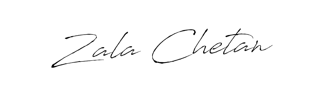 How to make Zala Chetan name signature. Use Antro_Vectra style for creating short signs online. This is the latest handwritten sign. Zala Chetan signature style 6 images and pictures png