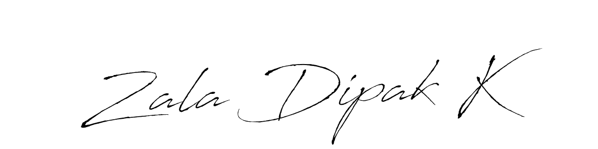 How to make Zala Dipak K signature? Antro_Vectra is a professional autograph style. Create handwritten signature for Zala Dipak K name. Zala Dipak K signature style 6 images and pictures png