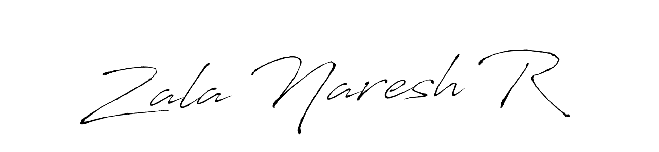 Create a beautiful signature design for name Zala Naresh R. With this signature (Antro_Vectra) fonts, you can make a handwritten signature for free. Zala Naresh R signature style 6 images and pictures png