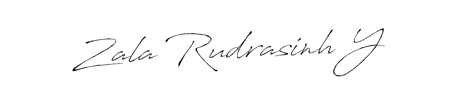 How to make Zala Rudrasinh Y name signature. Use Antro_Vectra style for creating short signs online. This is the latest handwritten sign. Zala Rudrasinh Y signature style 6 images and pictures png