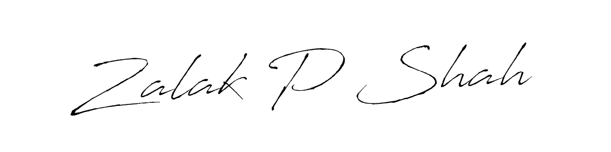 Make a beautiful signature design for name Zalak P Shah. With this signature (Antro_Vectra) style, you can create a handwritten signature for free. Zalak P Shah signature style 6 images and pictures png