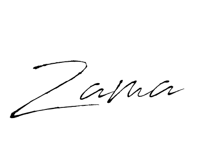 Design your own signature with our free online signature maker. With this signature software, you can create a handwritten (Antro_Vectra) signature for name Zama. Zama signature style 6 images and pictures png