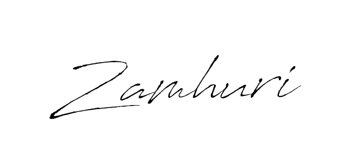 Zamhuri stylish signature style. Best Handwritten Sign (Antro_Vectra) for my name. Handwritten Signature Collection Ideas for my name Zamhuri. Zamhuri signature style 6 images and pictures png