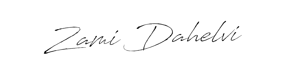 How to make Zami Dahelvi name signature. Use Antro_Vectra style for creating short signs online. This is the latest handwritten sign. Zami Dahelvi signature style 6 images and pictures png