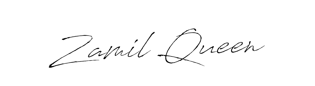How to make Zamil Queen name signature. Use Antro_Vectra style for creating short signs online. This is the latest handwritten sign. Zamil Queen signature style 6 images and pictures png
