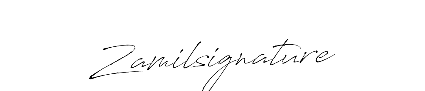 How to make Zamilsignature name signature. Use Antro_Vectra style for creating short signs online. This is the latest handwritten sign. Zamilsignature signature style 6 images and pictures png