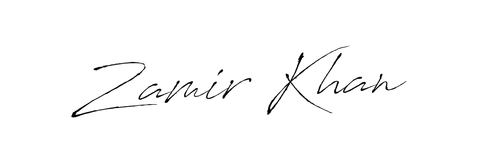 Design your own signature with our free online signature maker. With this signature software, you can create a handwritten (Antro_Vectra) signature for name Zamir Khan. Zamir Khan signature style 6 images and pictures png