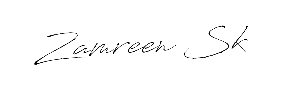 Make a beautiful signature design for name Zamreen Sk. With this signature (Antro_Vectra) style, you can create a handwritten signature for free. Zamreen Sk signature style 6 images and pictures png