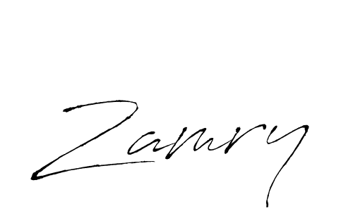 Design your own signature with our free online signature maker. With this signature software, you can create a handwritten (Antro_Vectra) signature for name Zamry. Zamry signature style 6 images and pictures png