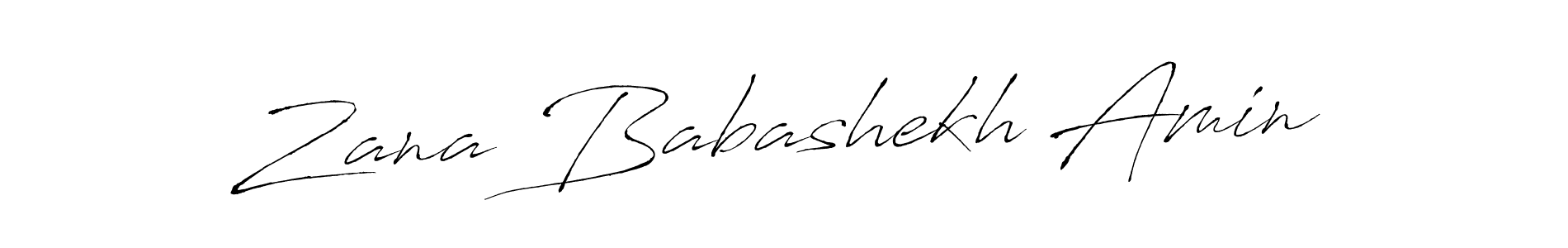 How to make Zana Babashekh Amin name signature. Use Antro_Vectra style for creating short signs online. This is the latest handwritten sign. Zana Babashekh Amin signature style 6 images and pictures png