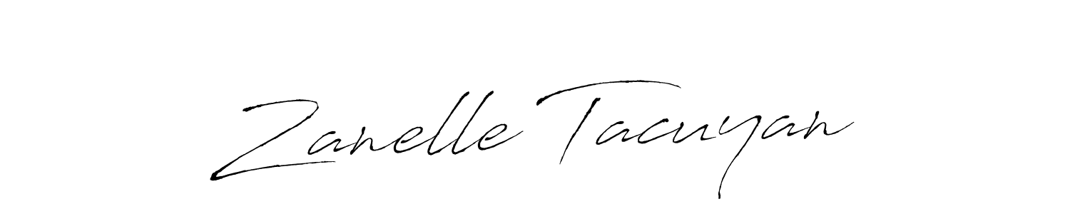 Zanelle Tacuyan stylish signature style. Best Handwritten Sign (Antro_Vectra) for my name. Handwritten Signature Collection Ideas for my name Zanelle Tacuyan. Zanelle Tacuyan signature style 6 images and pictures png