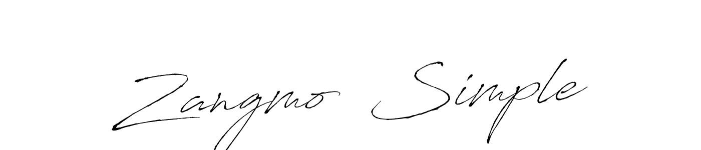 How to make Zangmo  Simple name signature. Use Antro_Vectra style for creating short signs online. This is the latest handwritten sign. Zangmo  Simple signature style 6 images and pictures png