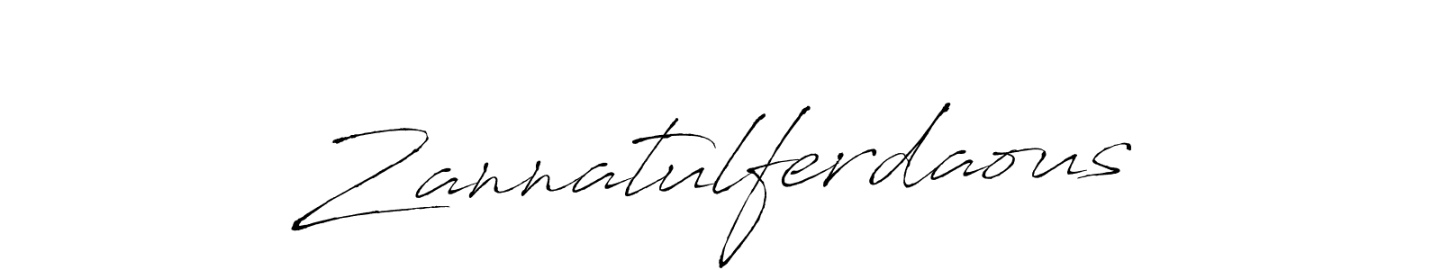 Create a beautiful signature design for name Zannatulferdaous. With this signature (Antro_Vectra) fonts, you can make a handwritten signature for free. Zannatulferdaous signature style 6 images and pictures png