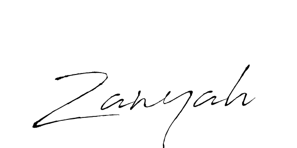 The best way (Antro_Vectra) to make a short signature is to pick only two or three words in your name. The name Zanyah include a total of six letters. For converting this name. Zanyah signature style 6 images and pictures png