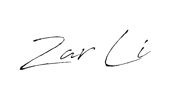 How to make Zar Li name signature. Use Antro_Vectra style for creating short signs online. This is the latest handwritten sign. Zar Li signature style 6 images and pictures png