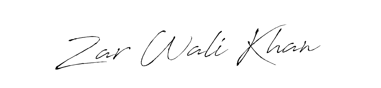 Zar Wali Khan stylish signature style. Best Handwritten Sign (Antro_Vectra) for my name. Handwritten Signature Collection Ideas for my name Zar Wali Khan. Zar Wali Khan signature style 6 images and pictures png