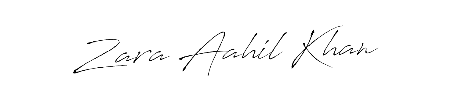 Make a beautiful signature design for name Zara Aahil Khan. Use this online signature maker to create a handwritten signature for free. Zara Aahil Khan signature style 6 images and pictures png