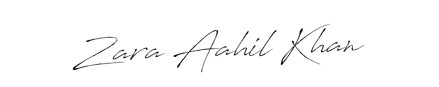 Make a beautiful signature design for name Zara Aahil Khan. Use this online signature maker to create a handwritten signature for free. Zara Aahil Khan signature style 6 images and pictures png