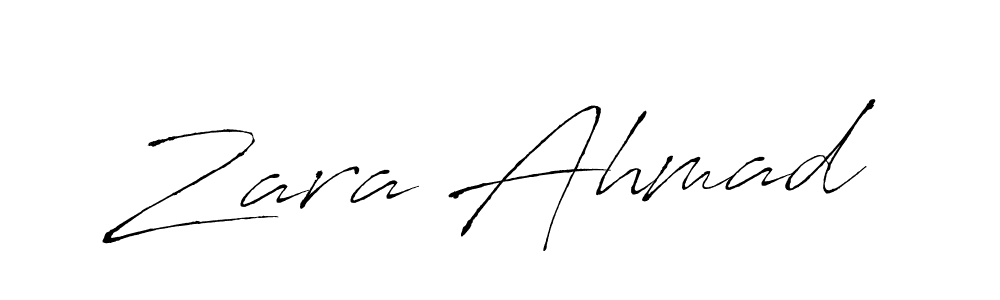 Zara Ahmad stylish signature style. Best Handwritten Sign (Antro_Vectra) for my name. Handwritten Signature Collection Ideas for my name Zara Ahmad. Zara Ahmad signature style 6 images and pictures png