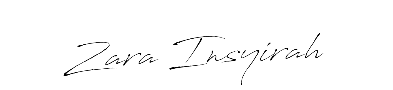 Create a beautiful signature design for name Zara Insyirah. With this signature (Antro_Vectra) fonts, you can make a handwritten signature for free. Zara Insyirah signature style 6 images and pictures png