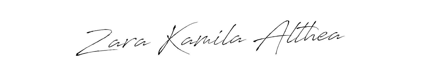 Create a beautiful signature design for name Zara Kamila Althea. With this signature (Antro_Vectra) fonts, you can make a handwritten signature for free. Zara Kamila Althea signature style 6 images and pictures png