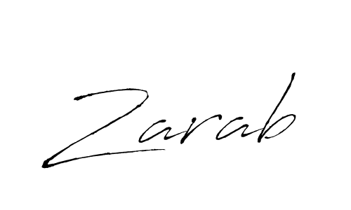 Make a beautiful signature design for name Zarab. With this signature (Antro_Vectra) style, you can create a handwritten signature for free. Zarab signature style 6 images and pictures png