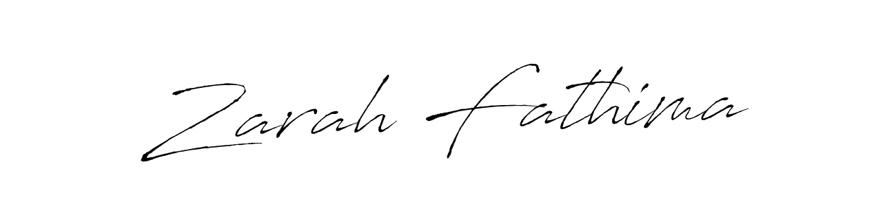 How to make Zarah Fathima name signature. Use Antro_Vectra style for creating short signs online. This is the latest handwritten sign. Zarah Fathima signature style 6 images and pictures png