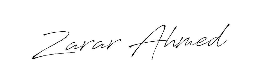 Zarar Ahmed stylish signature style. Best Handwritten Sign (Antro_Vectra) for my name. Handwritten Signature Collection Ideas for my name Zarar Ahmed. Zarar Ahmed signature style 6 images and pictures png