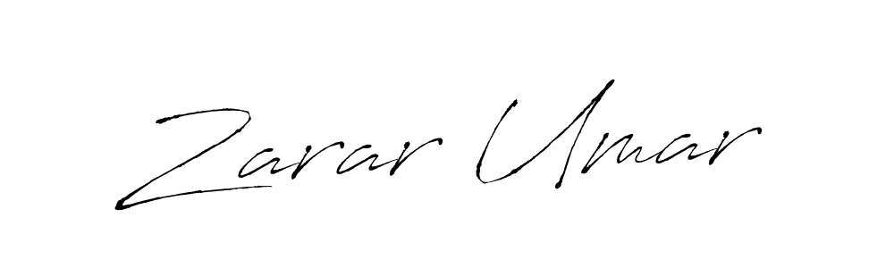 Make a beautiful signature design for name Zarar Umar. With this signature (Antro_Vectra) style, you can create a handwritten signature for free. Zarar Umar signature style 6 images and pictures png