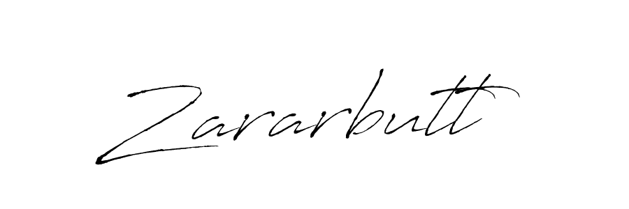 Make a beautiful signature design for name Zararbutt. With this signature (Antro_Vectra) style, you can create a handwritten signature for free. Zararbutt signature style 6 images and pictures png