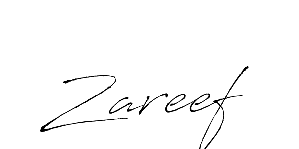 if you are searching for the best signature style for your name Zareef. so please give up your signature search. here we have designed multiple signature styles  using Antro_Vectra. Zareef signature style 6 images and pictures png