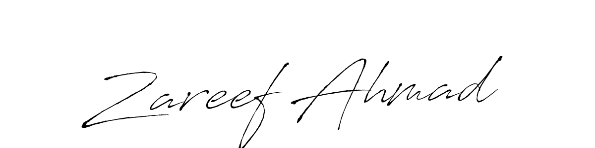 Create a beautiful signature design for name Zareef Ahmad. With this signature (Antro_Vectra) fonts, you can make a handwritten signature for free. Zareef Ahmad signature style 6 images and pictures png