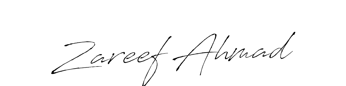 Create a beautiful signature design for name Zareef Ahmad. With this signature (Antro_Vectra) fonts, you can make a handwritten signature for free. Zareef Ahmad signature style 6 images and pictures png