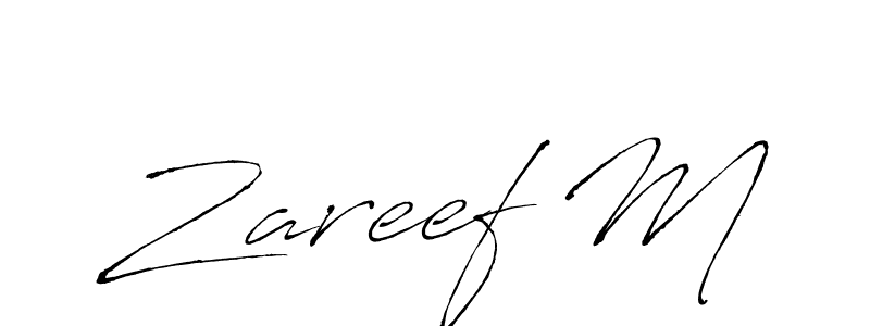 How to make Zareef M name signature. Use Antro_Vectra style for creating short signs online. This is the latest handwritten sign. Zareef M signature style 6 images and pictures png