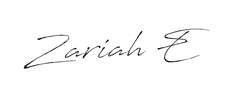 Create a beautiful signature design for name Zariah E. With this signature (Antro_Vectra) fonts, you can make a handwritten signature for free. Zariah E signature style 6 images and pictures png