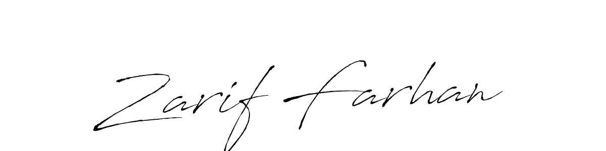 Design your own signature with our free online signature maker. With this signature software, you can create a handwritten (Antro_Vectra) signature for name Zarif Farhan. Zarif Farhan signature style 6 images and pictures png