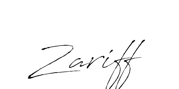 Create a beautiful signature design for name Zariff. With this signature (Antro_Vectra) fonts, you can make a handwritten signature for free. Zariff signature style 6 images and pictures png