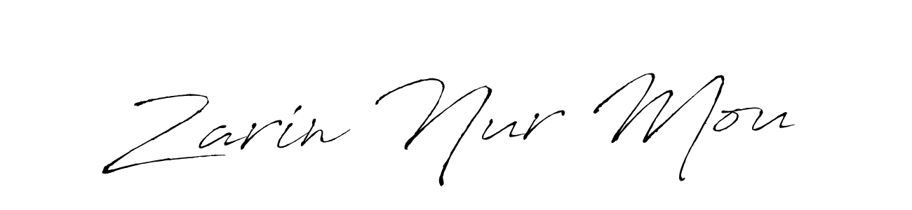 Zarin Nur Mou stylish signature style. Best Handwritten Sign (Antro_Vectra) for my name. Handwritten Signature Collection Ideas for my name Zarin Nur Mou. Zarin Nur Mou signature style 6 images and pictures png