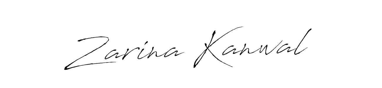 How to make Zarina Kanwal name signature. Use Antro_Vectra style for creating short signs online. This is the latest handwritten sign. Zarina Kanwal signature style 6 images and pictures png
