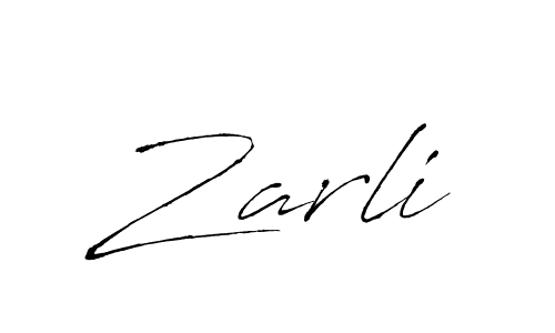 Zarli stylish signature style. Best Handwritten Sign (Antro_Vectra) for my name. Handwritten Signature Collection Ideas for my name Zarli. Zarli signature style 6 images and pictures png