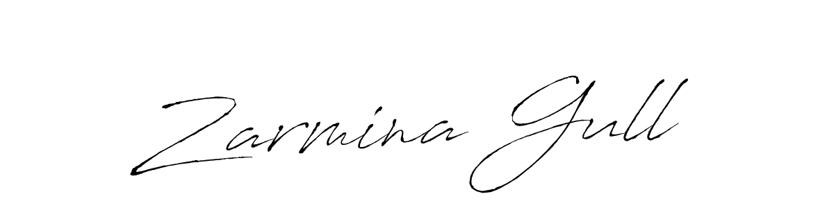 Make a beautiful signature design for name Zarmina Gull. With this signature (Antro_Vectra) style, you can create a handwritten signature for free. Zarmina Gull signature style 6 images and pictures png