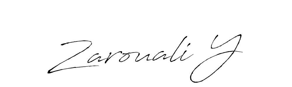 Make a beautiful signature design for name Zarouali Y. With this signature (Antro_Vectra) style, you can create a handwritten signature for free. Zarouali Y signature style 6 images and pictures png