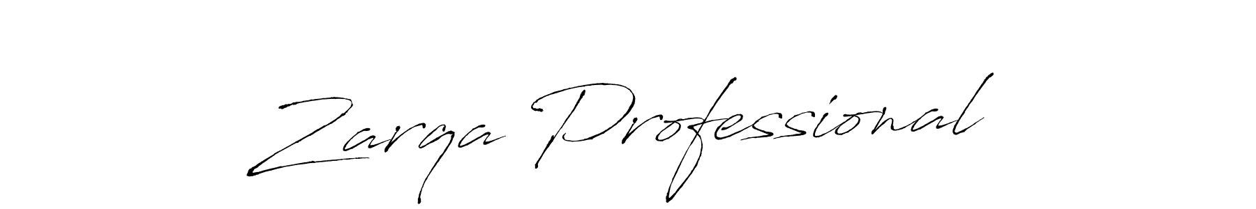 Design your own signature with our free online signature maker. With this signature software, you can create a handwritten (Antro_Vectra) signature for name Zarqa Professional. Zarqa Professional signature style 6 images and pictures png