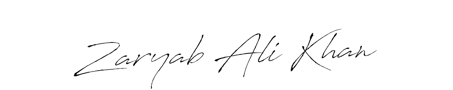 Also we have Zaryab Ali Khan name is the best signature style. Create professional handwritten signature collection using Antro_Vectra autograph style. Zaryab Ali Khan signature style 6 images and pictures png