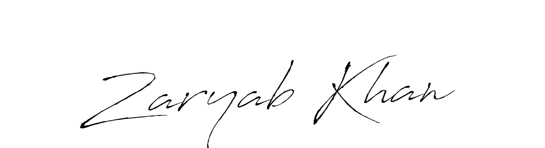 Make a beautiful signature design for name Zaryab Khan. With this signature (Antro_Vectra) style, you can create a handwritten signature for free. Zaryab Khan signature style 6 images and pictures png