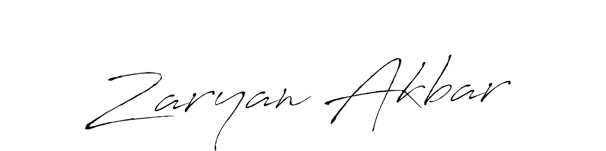 Create a beautiful signature design for name Zaryan Akbar. With this signature (Antro_Vectra) fonts, you can make a handwritten signature for free. Zaryan Akbar signature style 6 images and pictures png